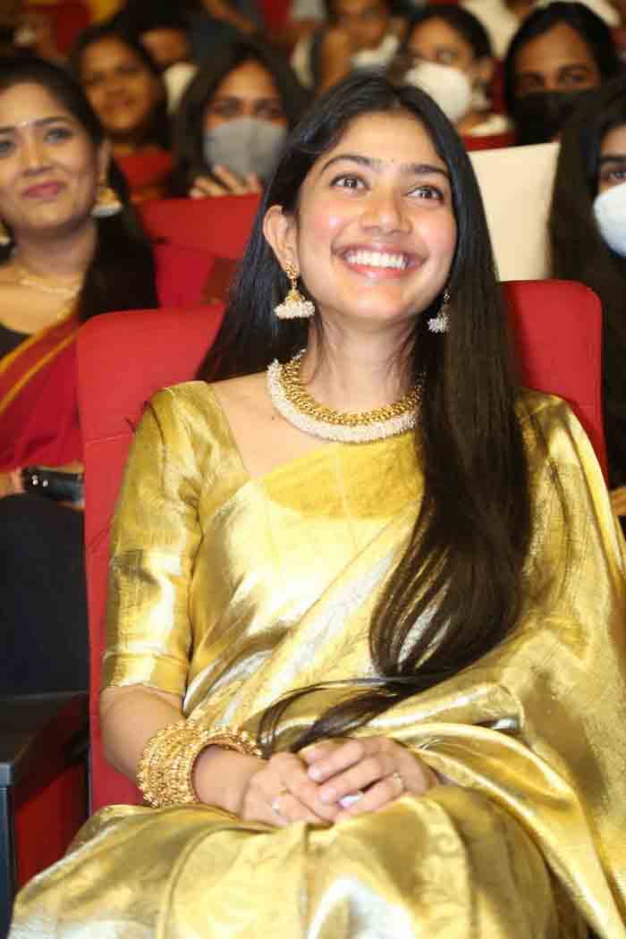 Sai Pallavi looking gorgeous in a golden saree