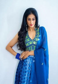Priyamani looks perfect in a blue green lehenga
