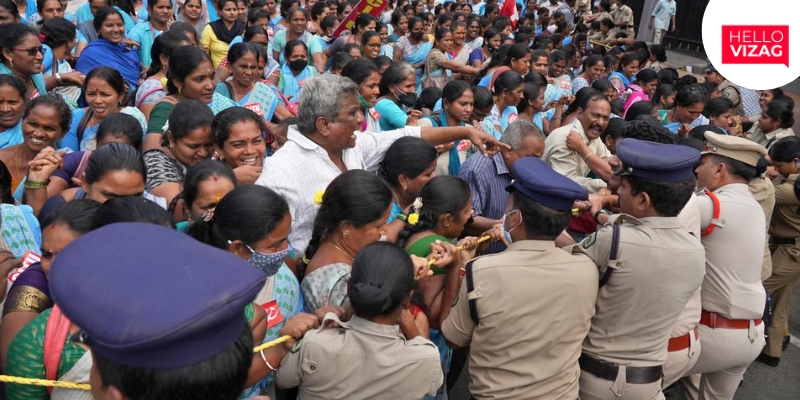 Anganwadi Workers in Visakhapatnam Firm on Strike Until Demands Met