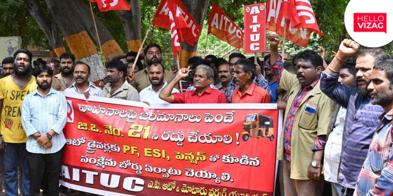 Auto Drivers Protest Against G.O. 21 and 31, Demand Withdrawal of Free Bus Travel for Women