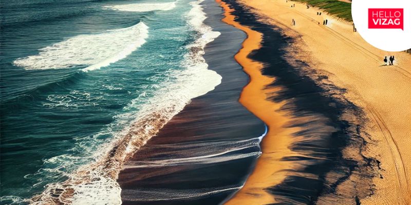 Environmental Concerns Rise as Visakhapatnam's Beach Sands Turn Black Due to Suspected Sewage Pollution