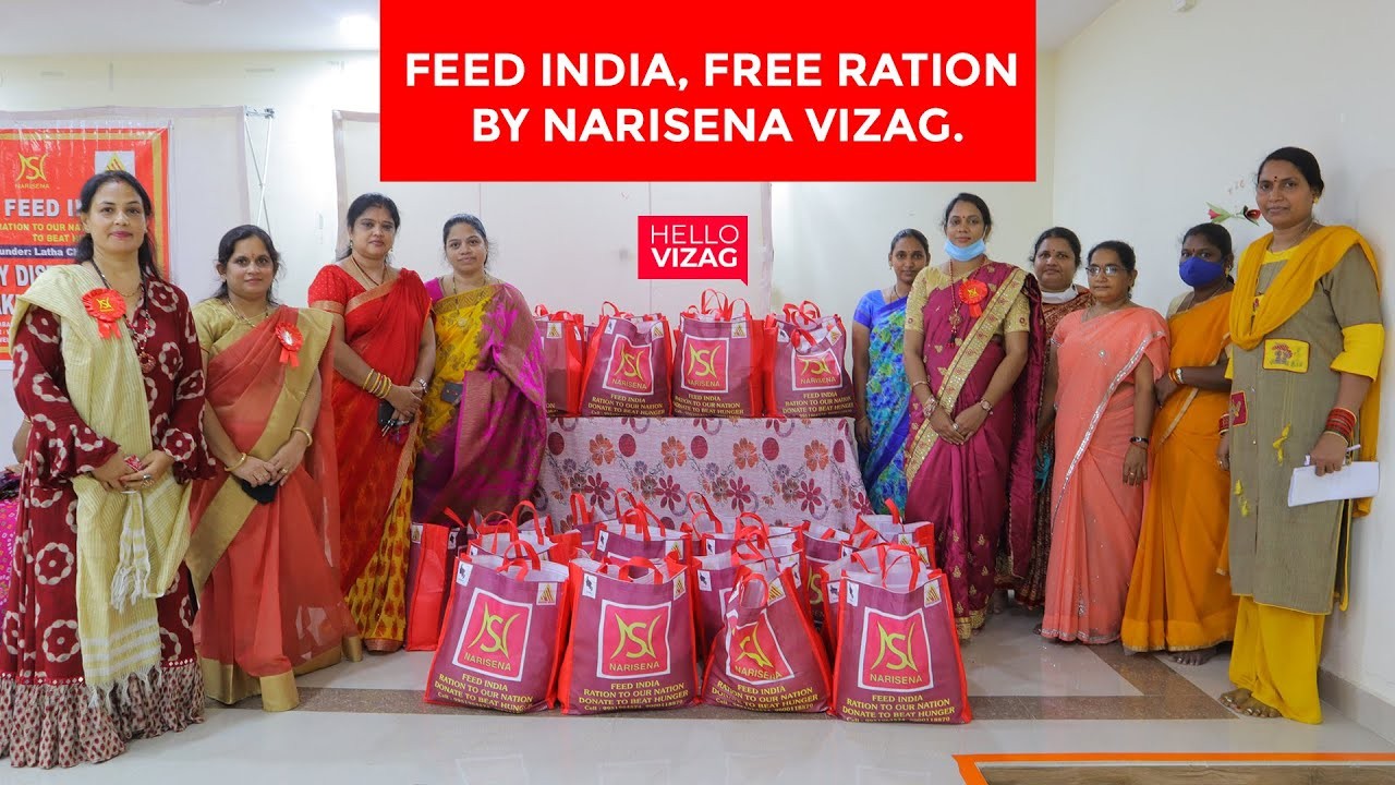 Feed India, Free Ration by NariSena vizag | Covid Helpline | HelloVizag