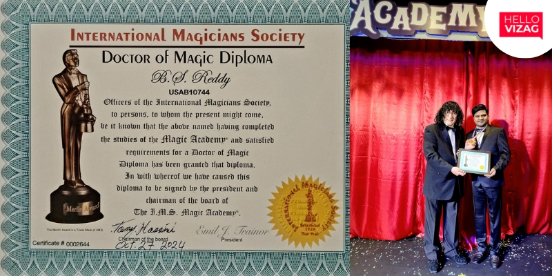 Illusionist B.S. Reddy Honored with 'Doctor of Magic' at International Event