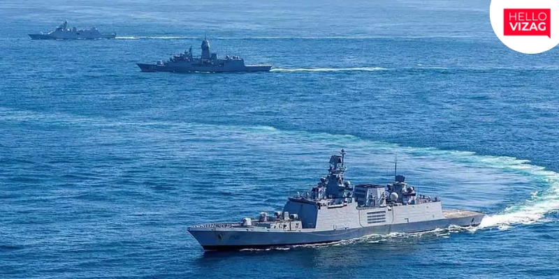 INS Sahyadri Engages in Trilateral Maritime Exercise