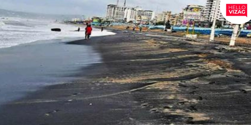Mysterious Transformation: Vizag Beach Sand Turns Black – Iron Dust Suspected Culprit?