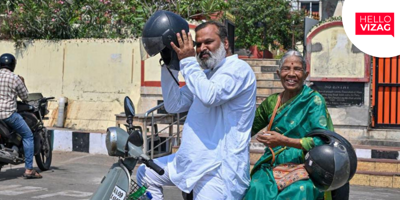 Mysuru Man Embarks on Nationwide Pilgrimage with Mother on Scooter, Reaches Visakhapatnam