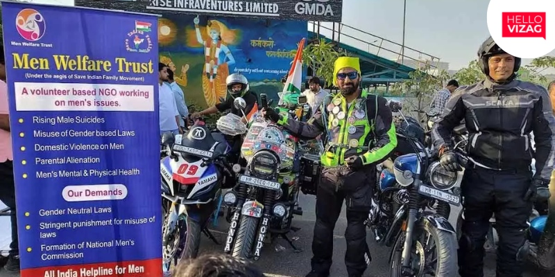 Nationwide Bike Expedition Advocates for Men’s Welfare in Visakhapatnam