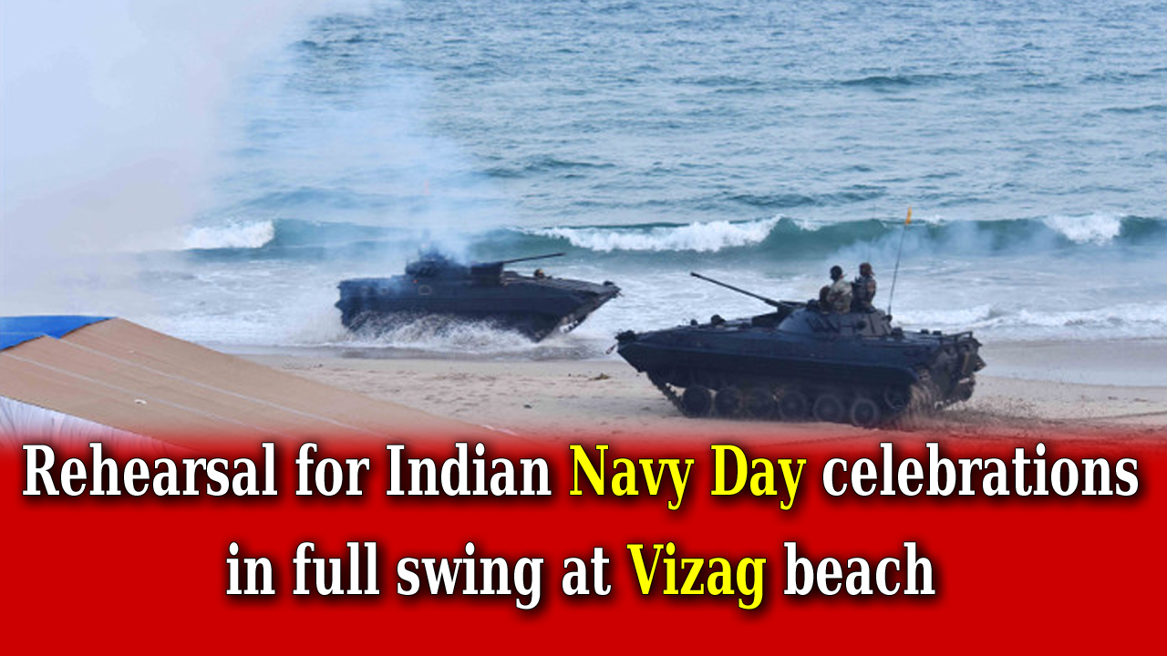 Rehearsal for Indian Navy Day celebrations in full swing at Vizag beach,