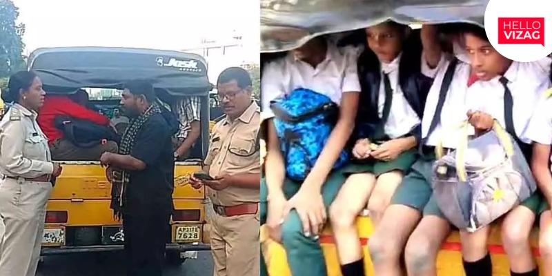 Security Drive Targets Violations: 36 Cases Filed Against School Auto-Rickshaws in Visakhapatnam