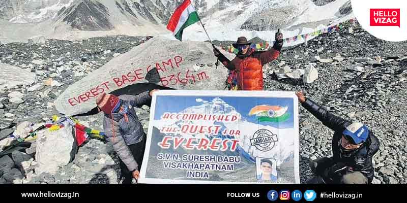 SVN Suresh Babu, Trekker from Vizag reaches Mt. Everest camp base in 4 days