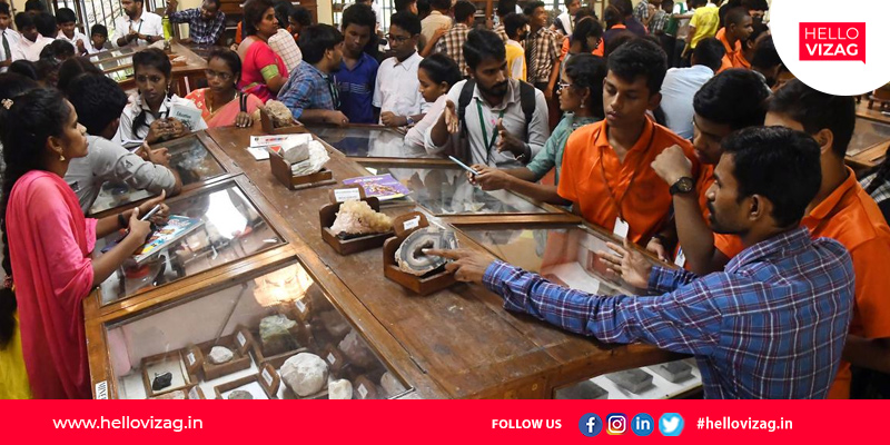 The Exhibition of Fossils at Andhra University drew a huge crowd