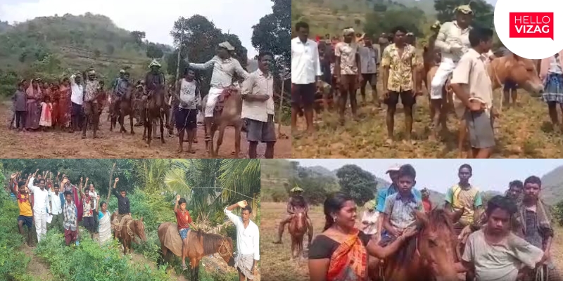Tribals in Visakhapatnam Protest for Road Connectivity: Riding Horses to Highlight Transportation Woes