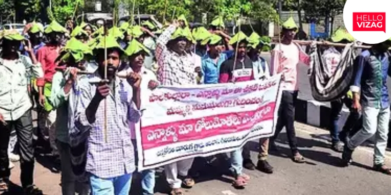 Tribals Stage Protest in Vizag Demanding Basic Infrastructure