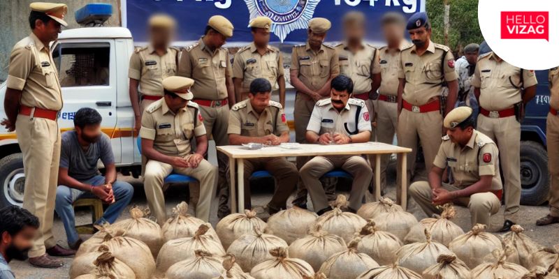 Visakhapatnam Police Seize 184 Kg of Ganja, Arrest 8 in Major Drug Bust